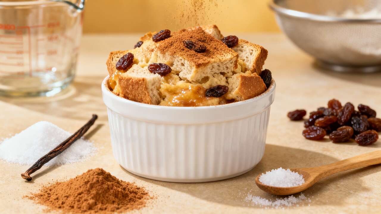 Cómo hacer un pudín de pan bajo en calorías, sin azúcar y en 5 minutos