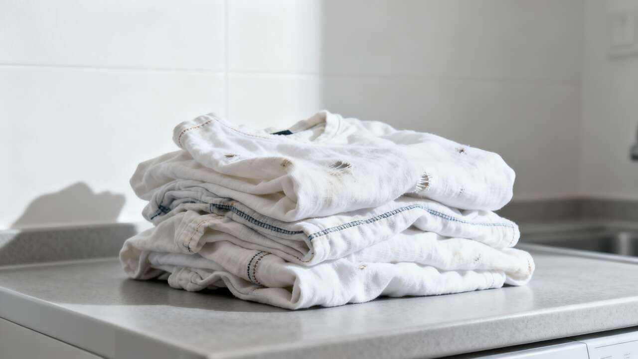 Ni lavadora ni suavizante: el error que daña tu ropa blanca sin que lo notes
